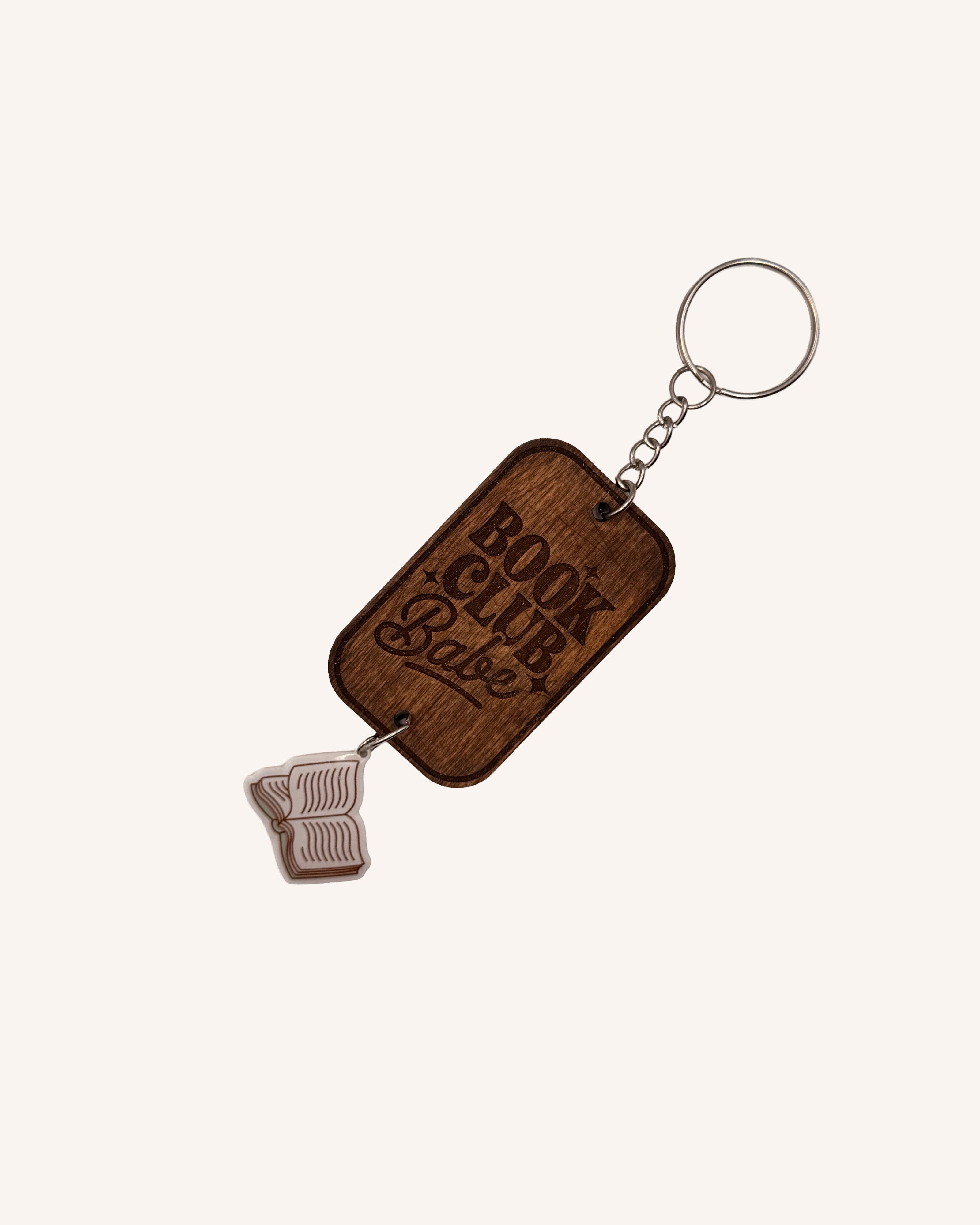 Wood Keychain with Charm