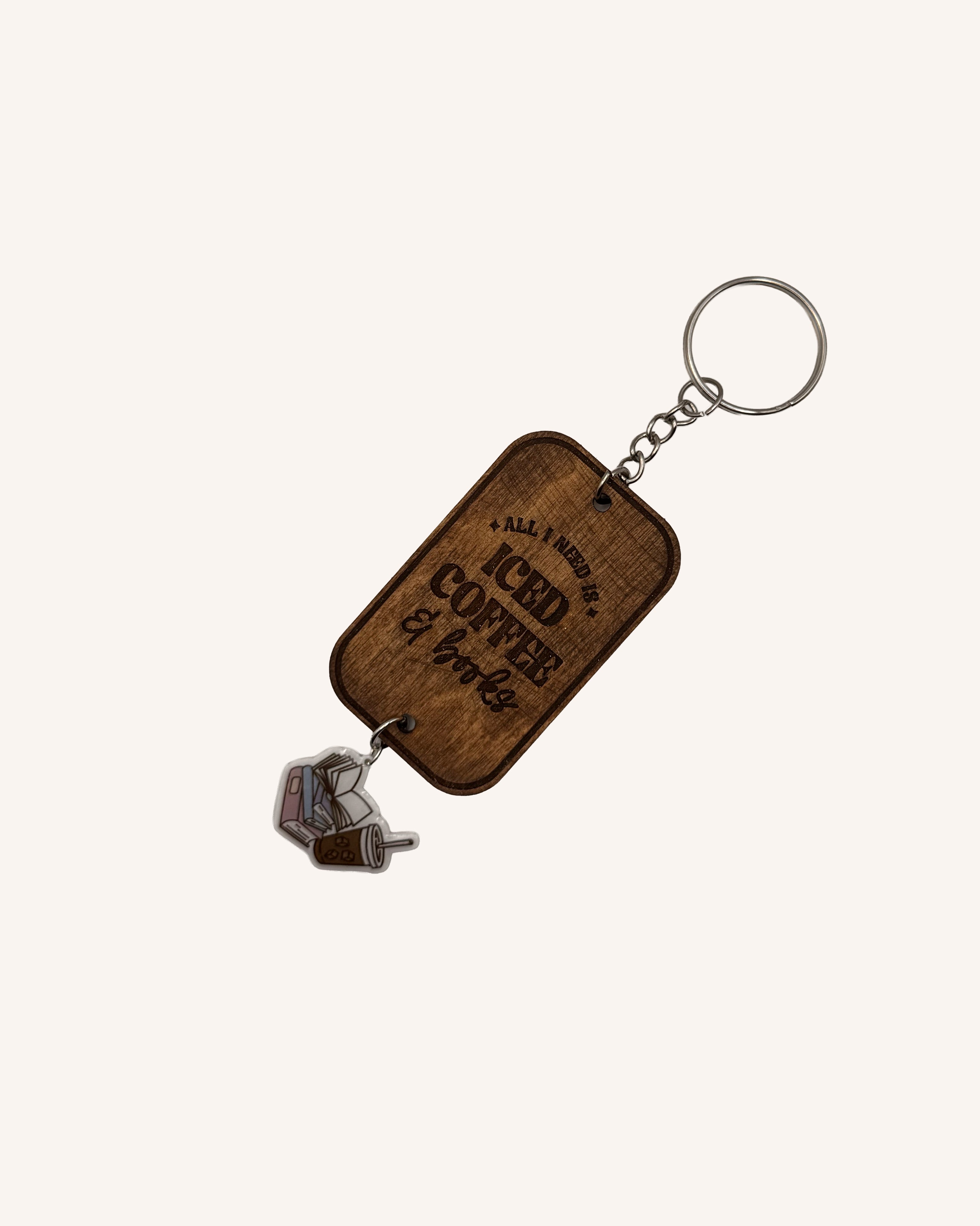 Wood Keychain with Charm