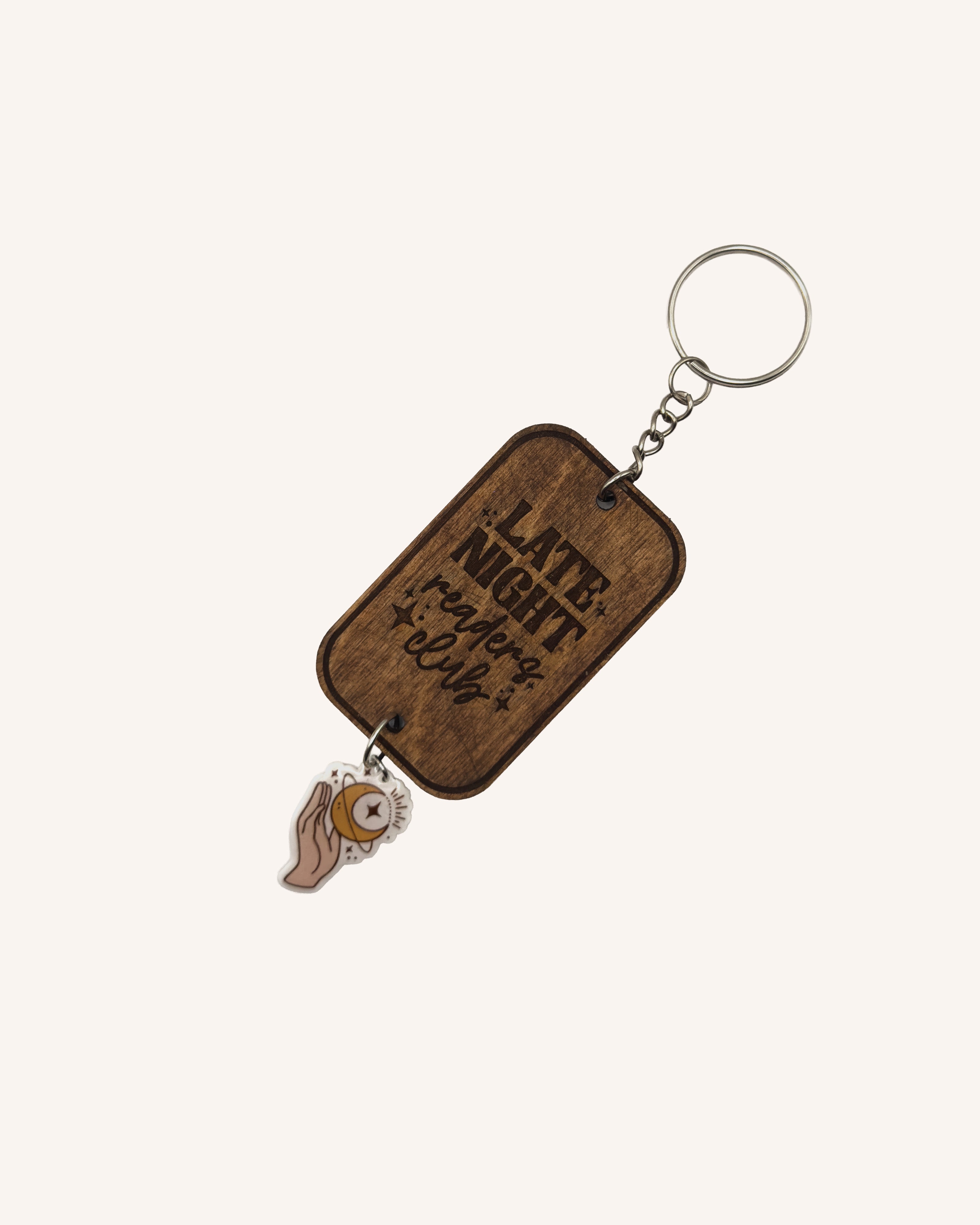 Wood Keychain with Charm