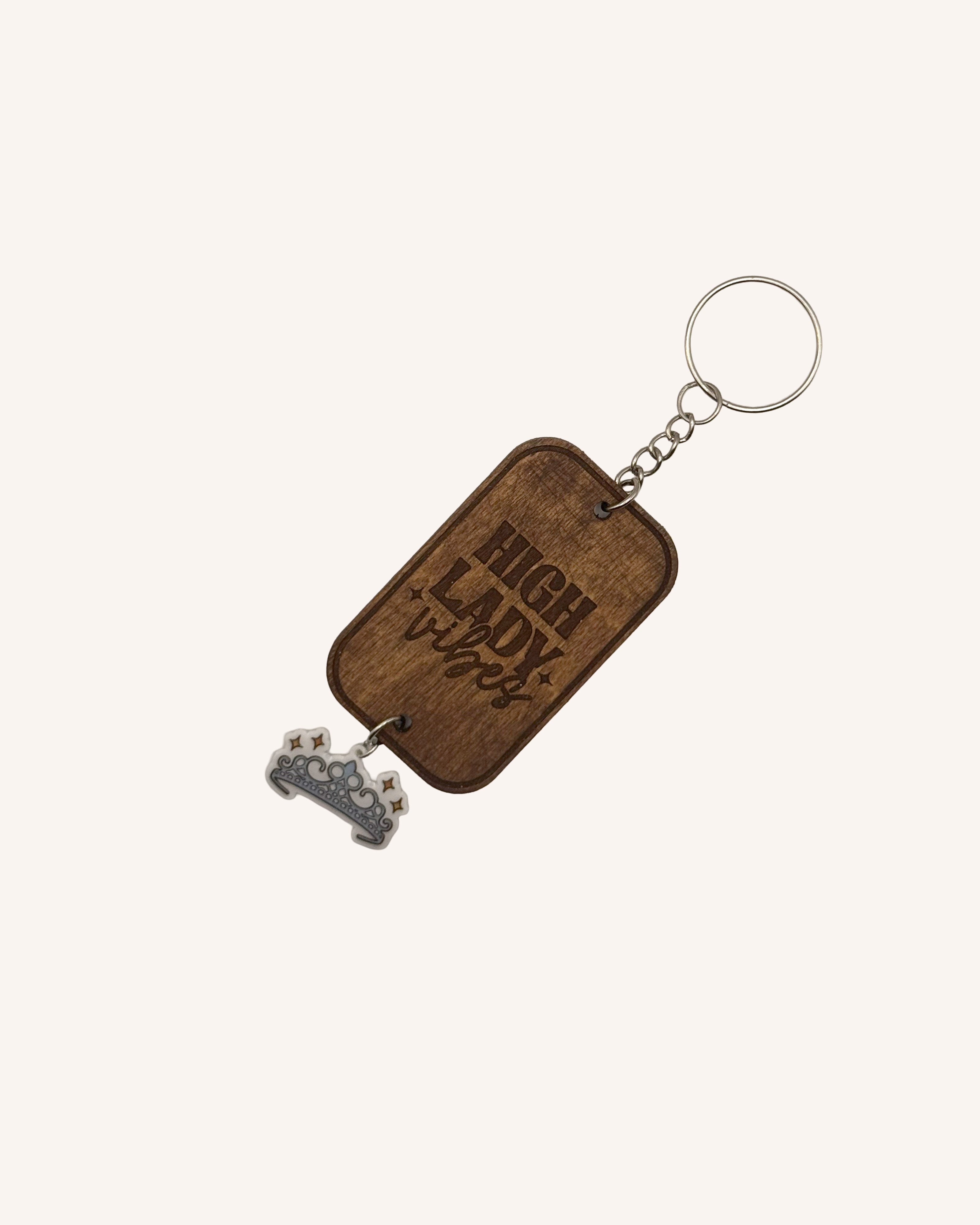 Wood Keychain with Charm
